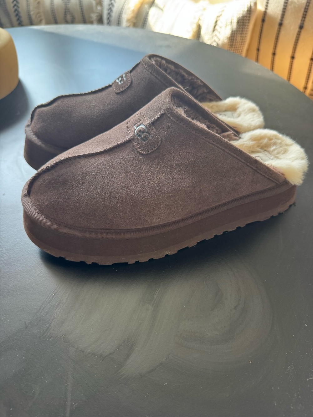 UGG Brown Platform Slippers